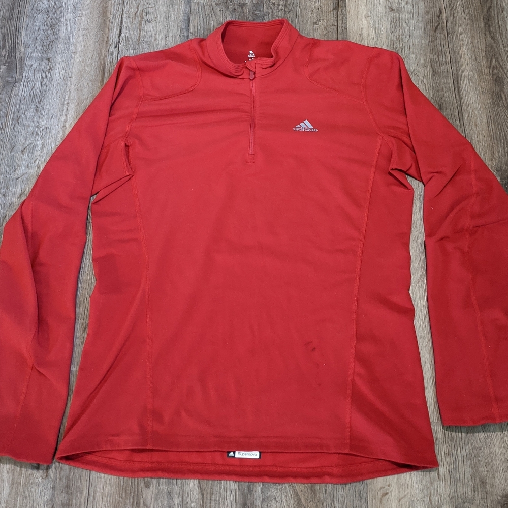 Men's adidas Supernova Climalite 1/4 zip long sleeve shirt, size medium
